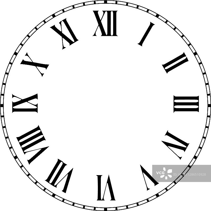 带罗马数字的时钟表面图片素材