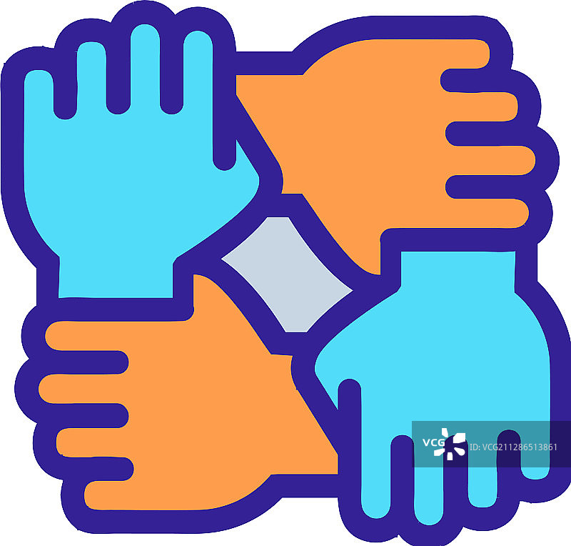 互助图标（隔离轮廓符号）图片素材