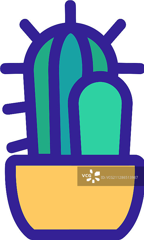 仙人掌图标轮廓符号图片素材