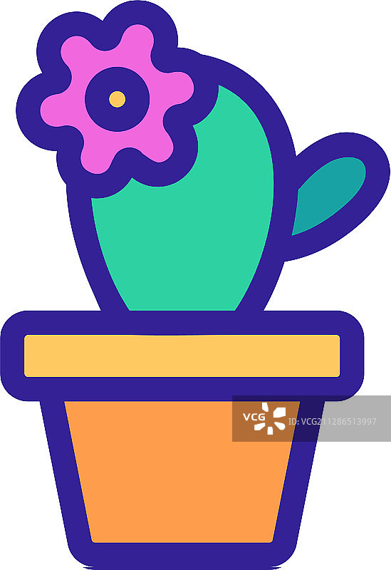 仙人掌图标轮廓符号图片素材