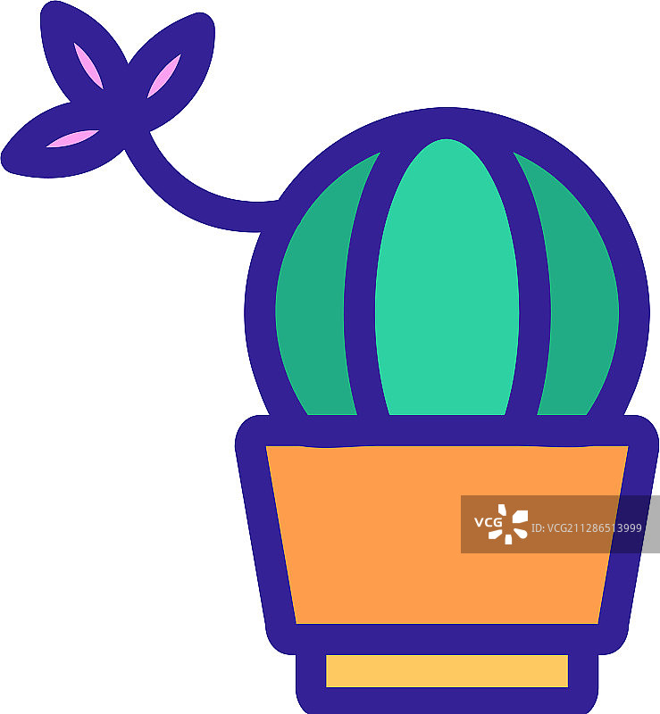 仙人掌图标轮廓符号图片素材