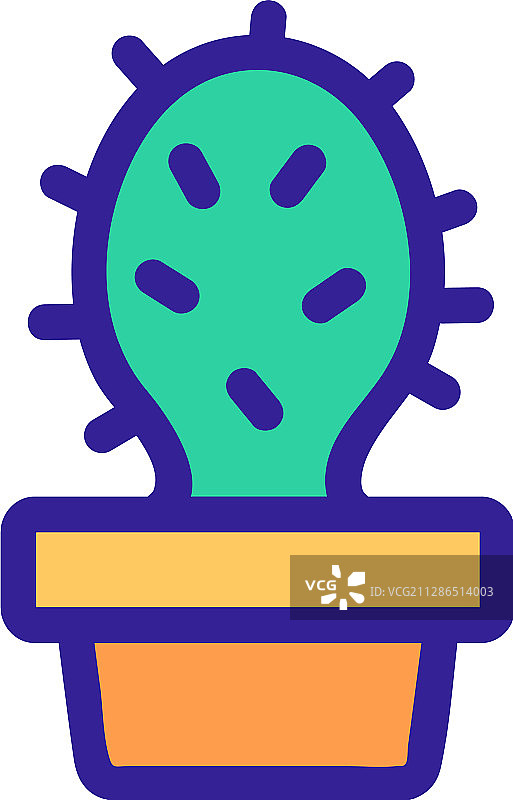 仙人掌图标轮廓符号图片素材