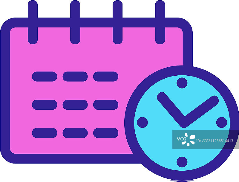 隔离轮廓的日历计划图标图片素材
