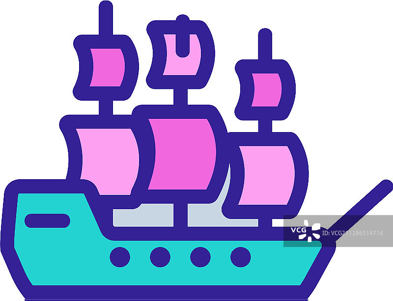 海盗船图标轮廓符号图片素材