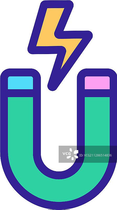 磁铁图标隔离轮廓符号图片素材