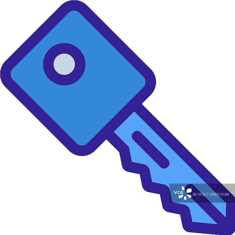 隔离轮廓符号的钥匙图标图片素材