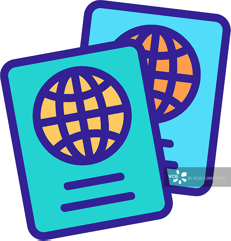 隔离轮廓护照图标图片素材