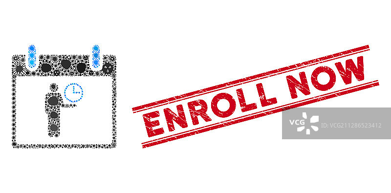 受感染的拼贴时间管理器日历图标图片素材