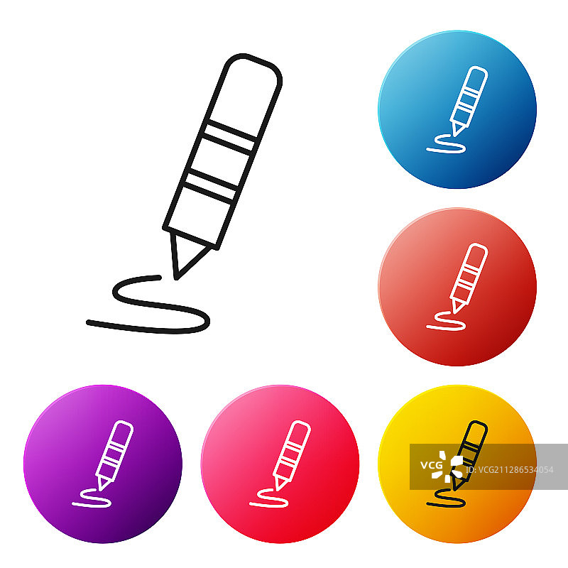 黑色蜡笔图标图片素材