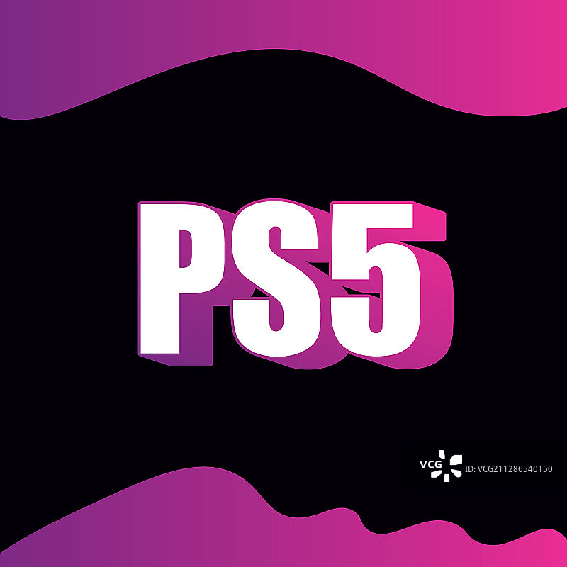黑色背景字体风格的PS5字样图片素材
