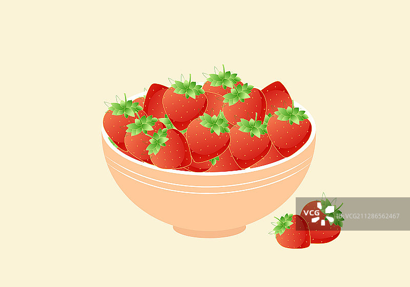 清爽草莓矢量插画图片素材