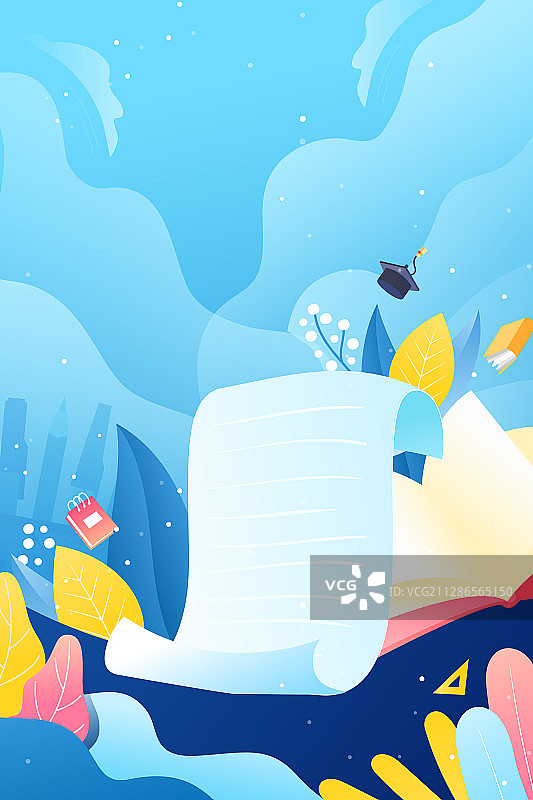 在线教育学习高考中考学生加油冲刺培训知识渐变矢量插画图片素材