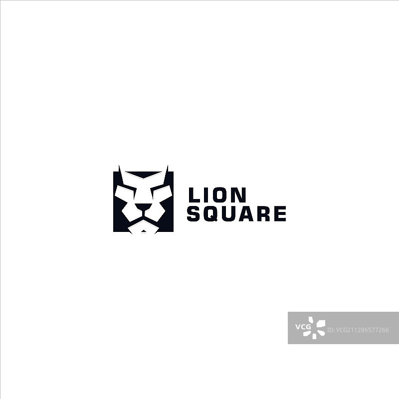 方形狮子头Logo设计模板图片素材