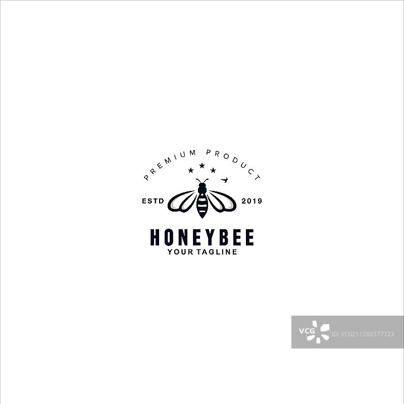 蜜蜂logo设计模板概念图片素材