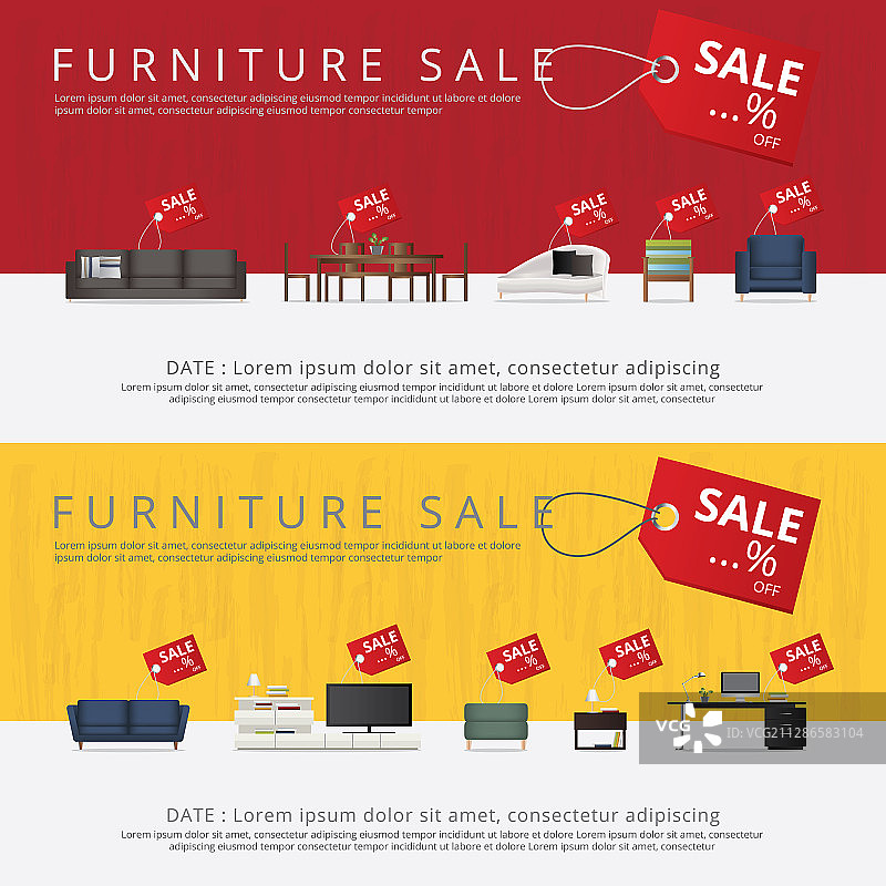 2款家具促销banner宣传单图片素材