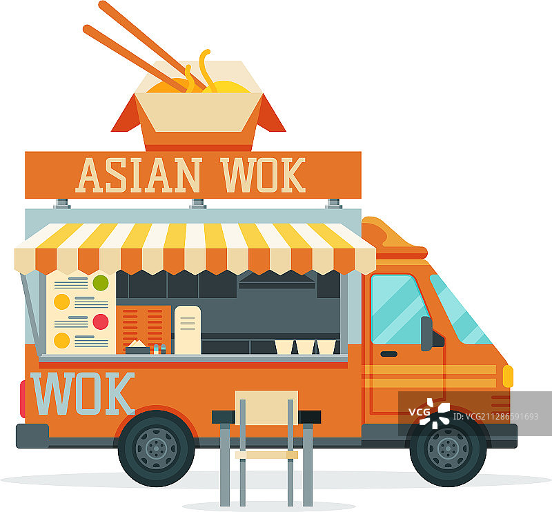 亚洲街头餐车快餐图片素材
