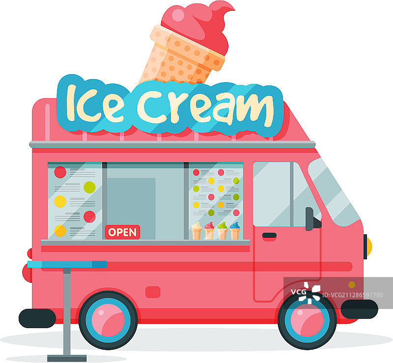 冰淇淋餐车街头快餐图片素材
