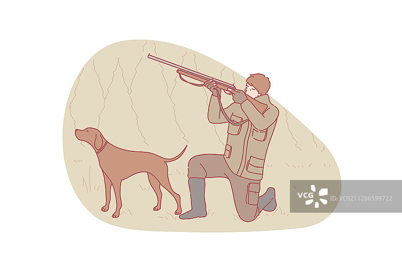 猎人猎犬概念图片素材