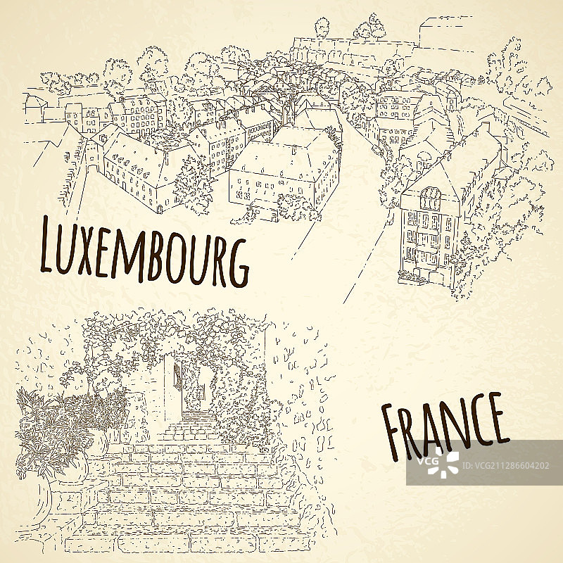 城市素描线条艺术剪影旅行图片素材