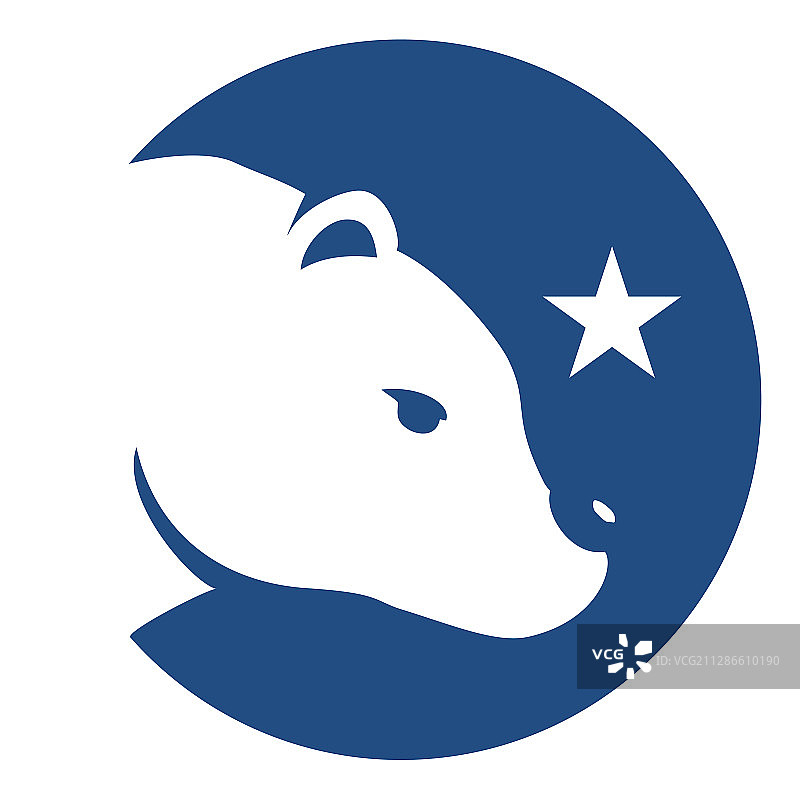 圆形极地雪熊轮廓标志图片素材