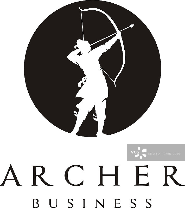 中国弓箭手战士标志图片素材
