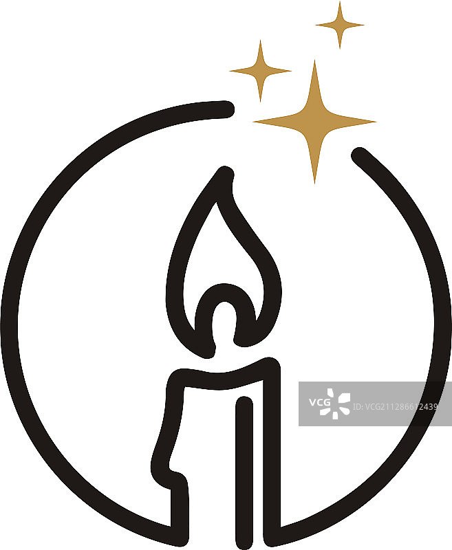 优雅烛光简约标志图片素材