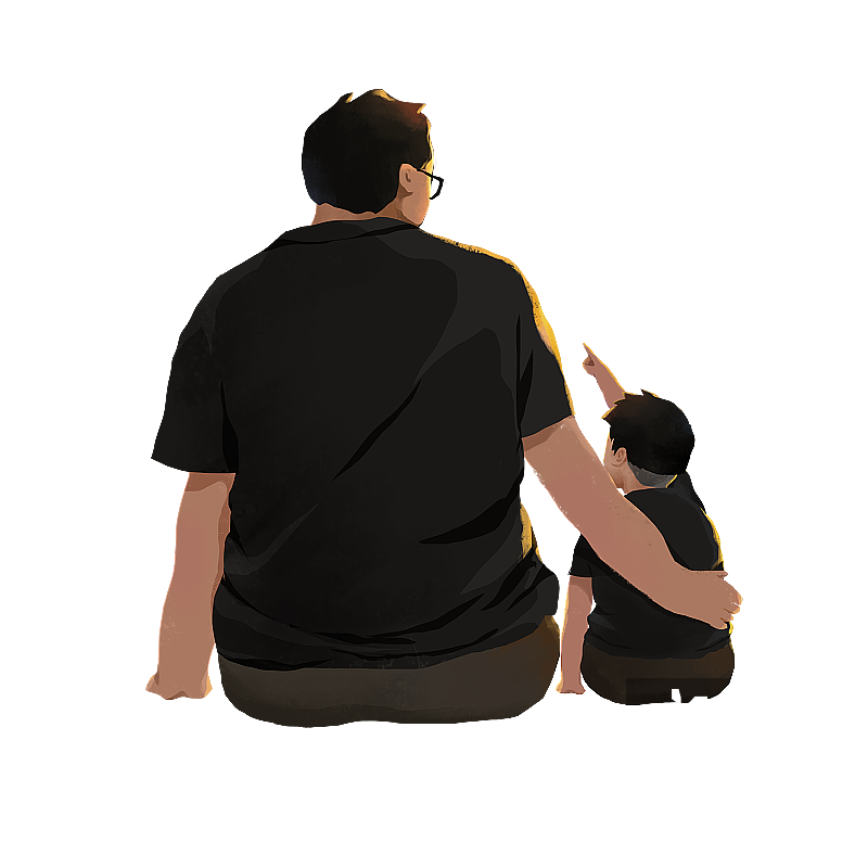 父子俩图片素材