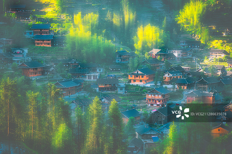 正龙古村一角图片素材