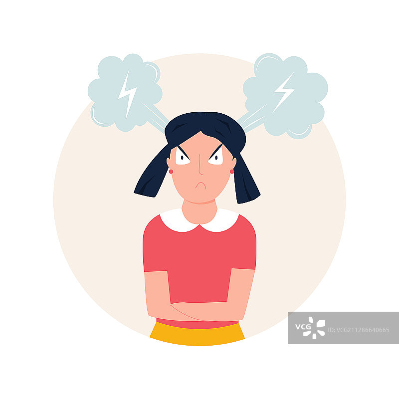 正在愤怒喊叫的女孩图片素材