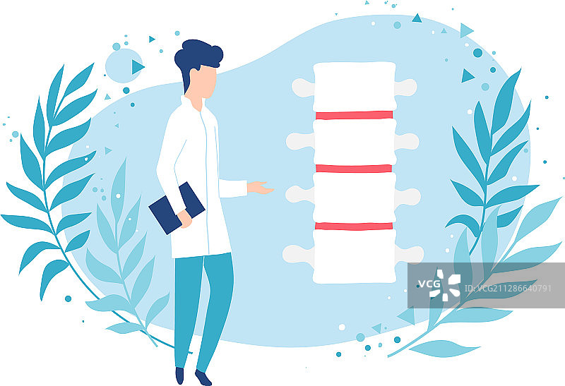 骨科医生检查脊柱理疗图片素材