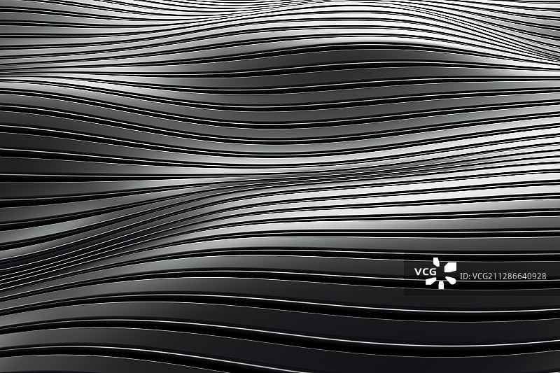 抽象的黑白金属条状波纹背景素材图片素材