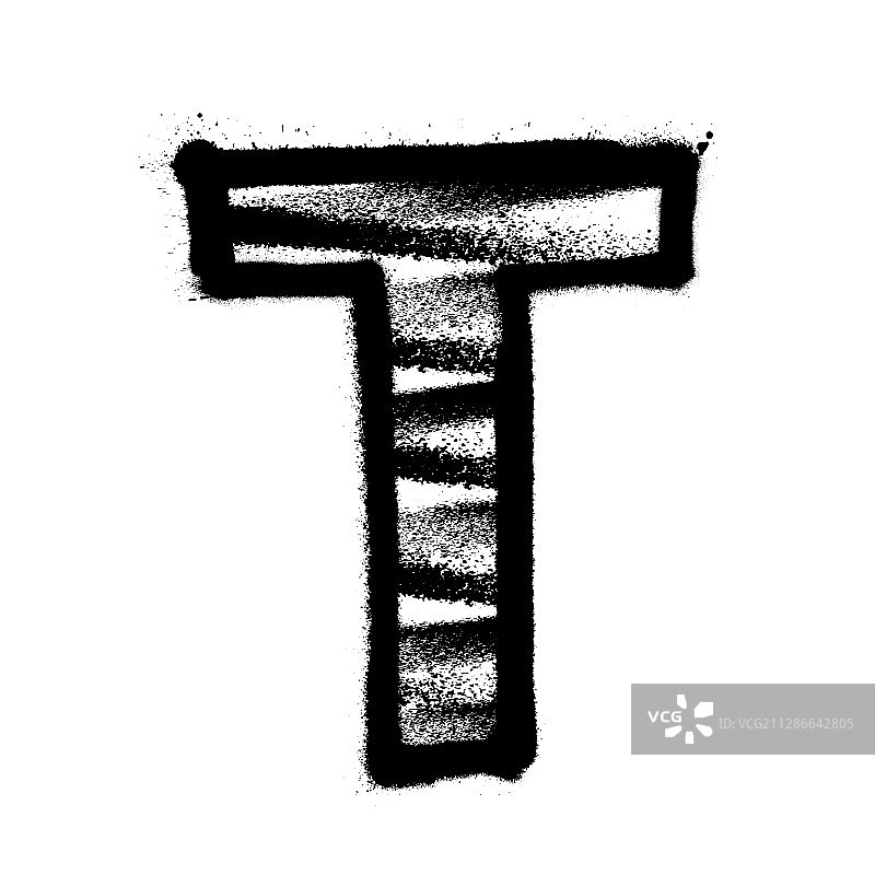 喷绘线条字母T涂鸦设计图片素材