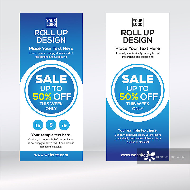 卷起横幅垂直设计模板横幅图片素材