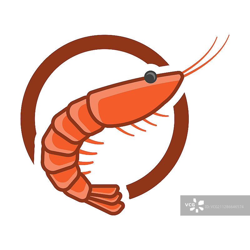 圆形卡通虾logo图片素材