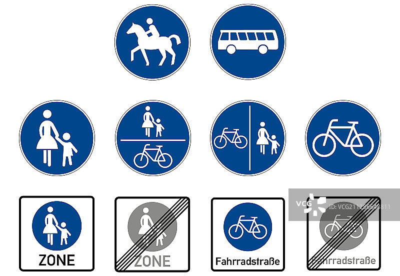 德国特殊道路指示牌图片素材