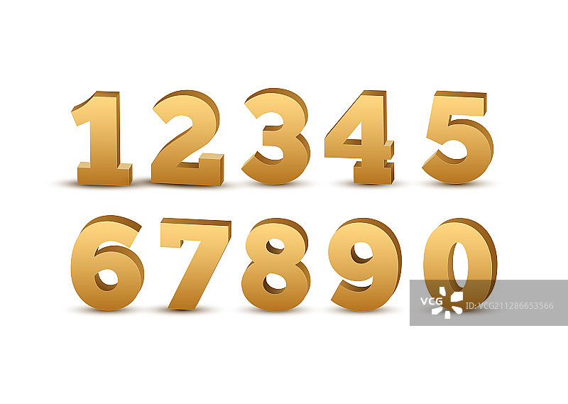 金色数字豪华金属皇家套装图片素材