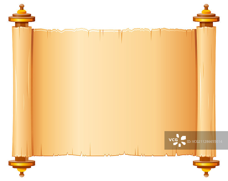 带有复古纹理的纸莎草卷轴图片素材