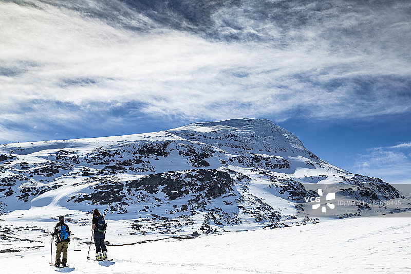 瑞典北部山区滑雪旅行图片素材