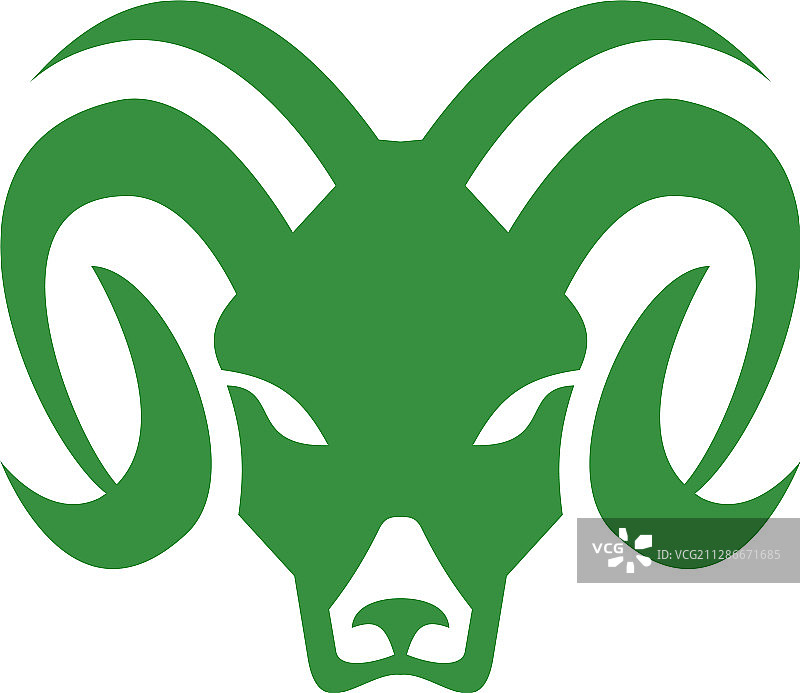 大角羊公羊头部正面图标图片素材