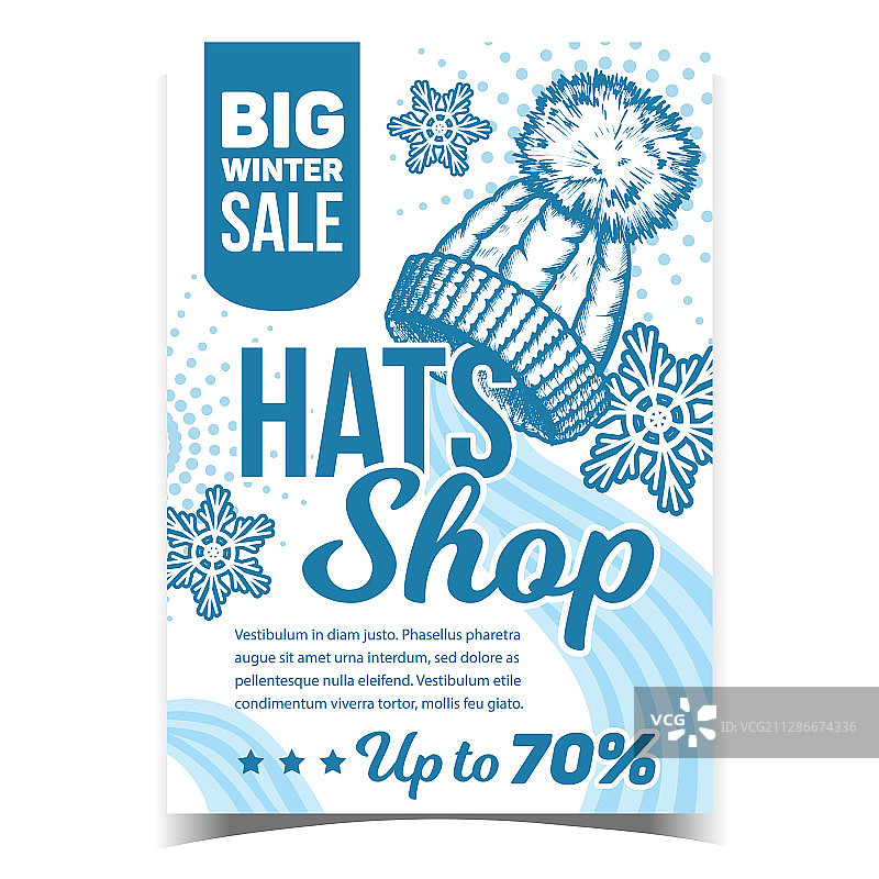 帽子店冬季促销海报图片素材