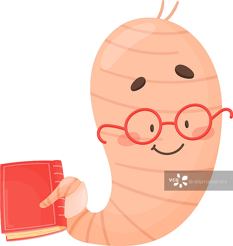 微笑的书虫背着书图片素材