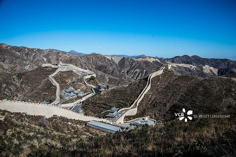 中国山西省忻州市代县雁门山雁门关全景图片素材