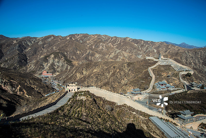 中国山西省忻州市代县雁门山雁门关全景图片素材