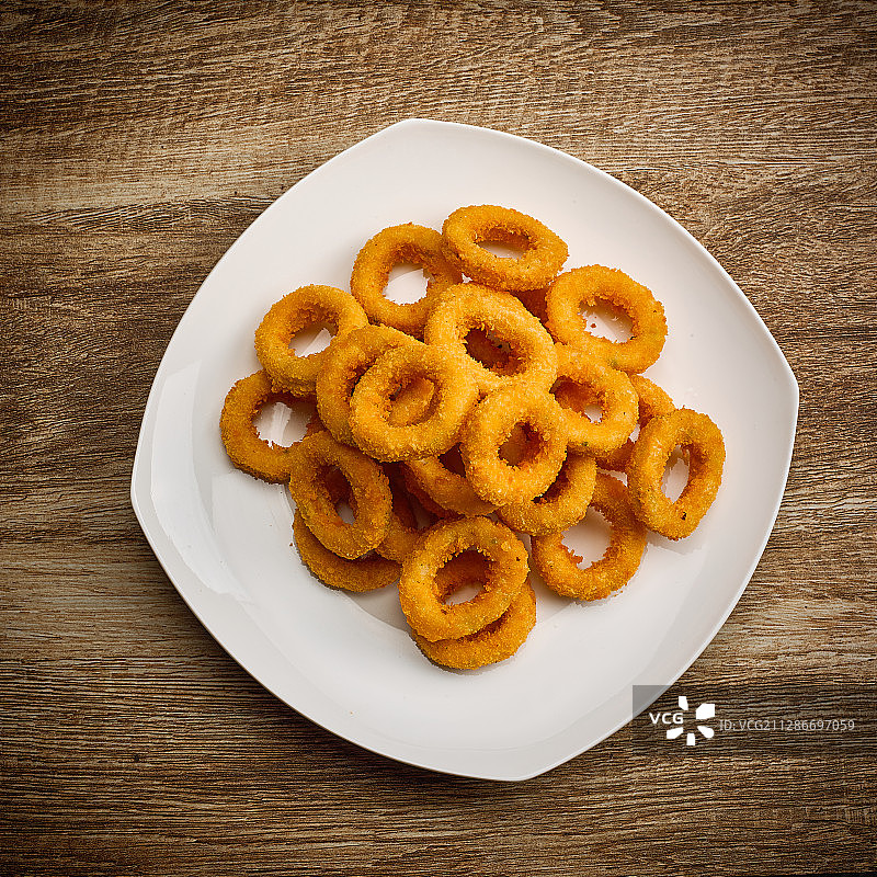 炸鱿鱼圈图片素材