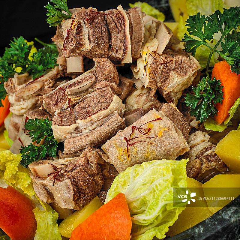 鲁朗石锅牛肉 特写图片素材