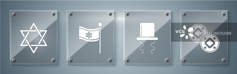 犹太硬币与犹太传统帽子图片素材