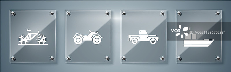 货船皮卡全地形车套装图片素材