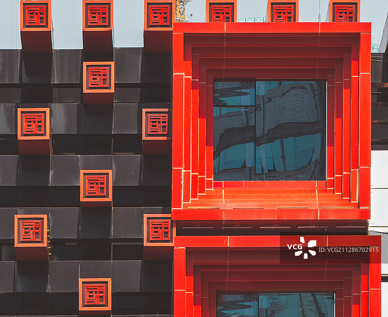 重庆市渝中区解放碑建筑国泰艺术中心局部特写图片素材