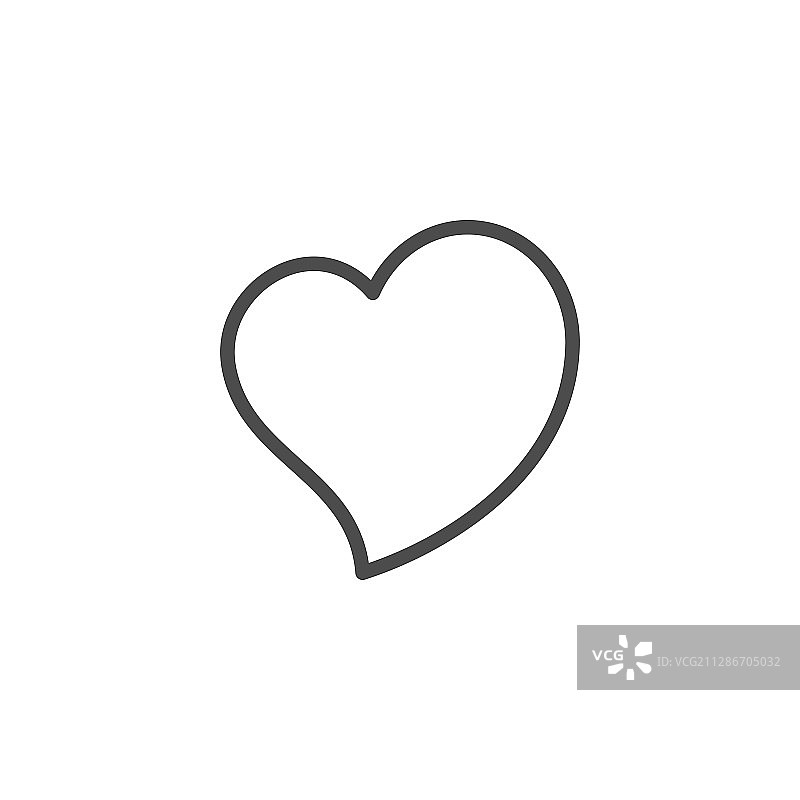 爱心线条轮廓图标和浪漫元素图片素材