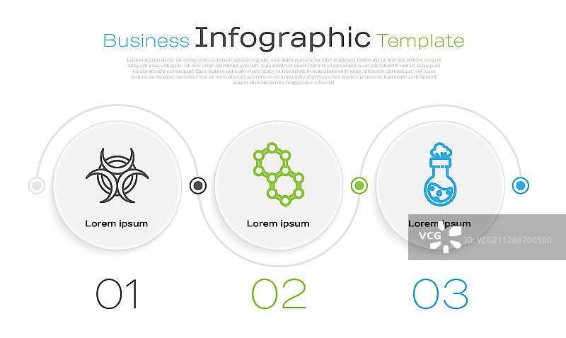 生物危害符号、分子和试管组合图片素材